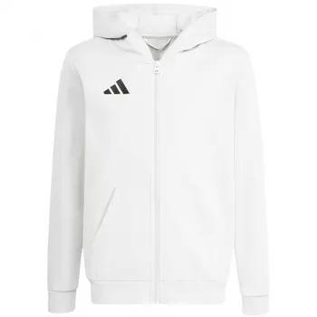 Mikina s kapucí na zip adidas Entrada 26 pro děti bílá KH1783 140 cm