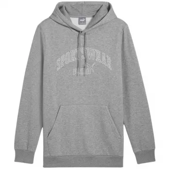 Mikina s kapucí PUMA Essentials+ Logo LAB Gradient, středně šedá melanž, pánská M