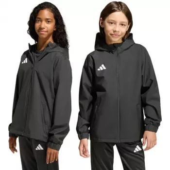 Dětská allweather bunda adidas Entrada 26, černá, JZ9104, 128 cm