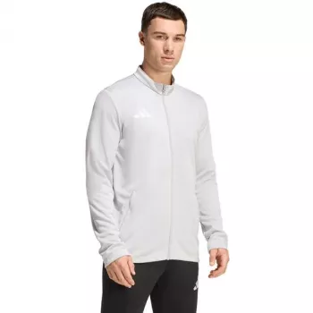 Pánská tréninková bunda na zip adidas Entrada 26, šedá, velikost L, AEROREADY, recyklovaný polyester, fotbalový trénink