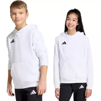 Dětská mikina s kapucí adidas Entrada 26, bílá, JZ6561, 152 cm