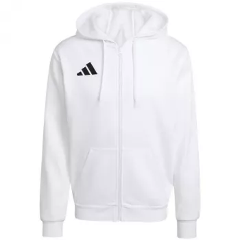 Pánská mikina s kapucí na zip adidas Entrada 26, bílá, S