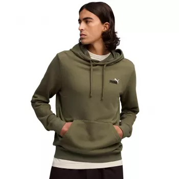 Mikina s kapucí Puma ESS 2 Color Small No.1 Logo olivově zelená pánská velikost L