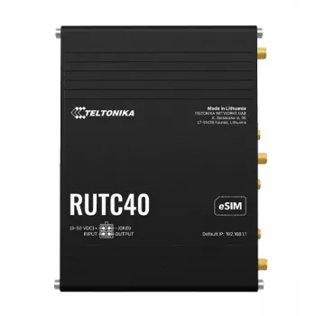 Průmyslový router Teltonika Networks RUTC40 4G LTE Cat 6 Dual-Band Wi-Fi 5 Gigabit s Dual SIM, GNSS, napájecí zdroj UK
