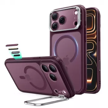 ESR Classic Hybrid Kickstand MagSafe Case for iPhone 17 Pro Max / 18 Pro Max - Frosted Deep Burgundy