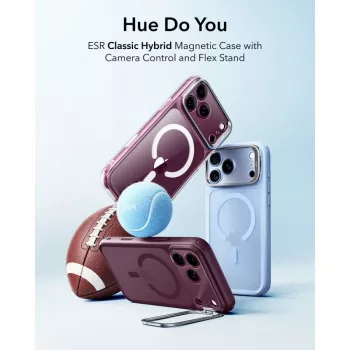 ESR Classic Hybrid Kickstand MagSafe Case for iPhone 17 Pro Max / 18 Pro Max - Frosted Deep Burgundy