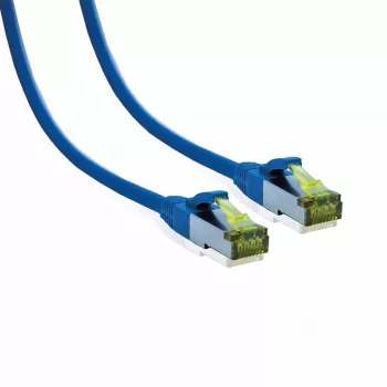 Patch kabel IT-BUDGET Full Copper Premium Cat.6A s Cat.7 kabelem 600 MHz bez halogenů PoE+ 10Gbps modrý 3m