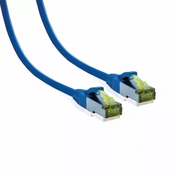 Patch kabel IT-BUDGET Full Copper Premium Cat.6A s Cat.7 kabelem 600 MHz bez halogenů PoE+ 10Gbps modrý 3m