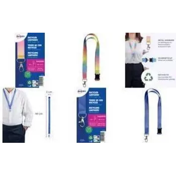 Avery R4828WB rPET Lanyard with Safety Breakaway Clasp, Blue Tones, 20 x 440 mm, 1 Piece
