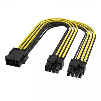 Rozbočovací kabel Akasa PCIe na dual 6+2-pin, 6 sad - 24 cm