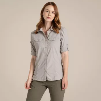Dámská cestovní košile Craghoppers NosiLife Adventure LS Shirt III, Soft Mushroom, XS