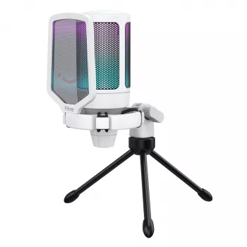 Studiový kondenzátorový USB mikrofon FIFINE A6V AMPLIGAME RGB, kardioidní, bílý