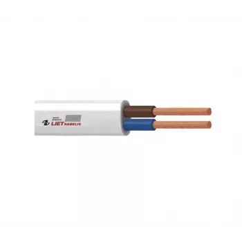 H05VVH2-F 2x1 mm² bílý flexibilní PVC plochý dvojitý kabel 50m