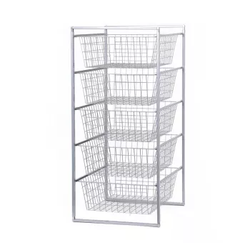 Prosperplast Rato 5-Drawer Storage Cabinet in Anthracite, 89x45x55 cm, Rattan-Effect Polypropylene