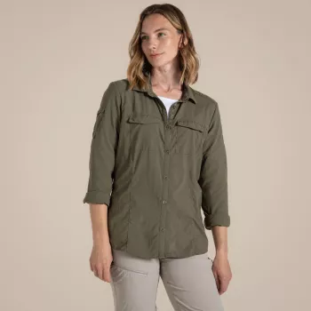 Dámská košile s dlouhým rukávem proti hmyzu Craghoppers NosiLife Adventure LS Shirt III, Wild Olive, velikost M