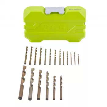 Ryobi HSS Metal Drill Bits - 19 Pack Twist Drill Bit Set, 1.0-10.0 mm, Straight Shank, DIN 338, Storage Case