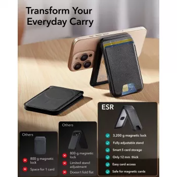 ESR Classic RFID Magnetic Wallet Stand MagSafe Black