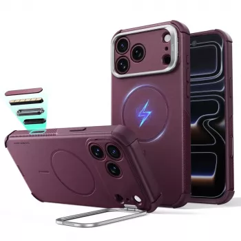 ESR Cyber Tough Kickstand MagSafe Case for iPhone 17 Pro Max / 18 Pro Max – Deep Burgundy