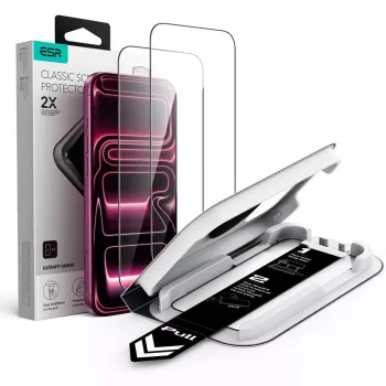 ESR UltraFit Classic Tempered Glass Screen Protector 2-Pack for iPhone 17 Pro Max / 18 Pro Max - Black