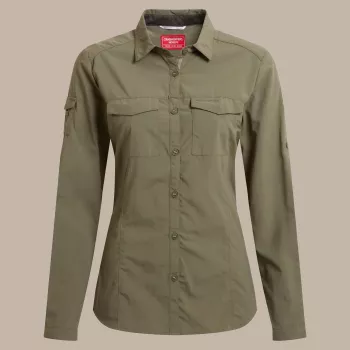 Craghoppers dámská košile NosiLife Adventure LS Shirt III - Wild Olive - L