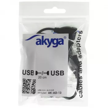 AKYGA AK-AD-13 USB 2.0 4-portový hub, černý