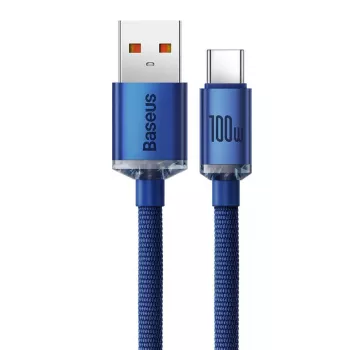 Baseus USB-A na USB-C kabel Crystal Shine 100W 1,2 m modrý