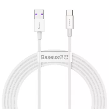 Baseus Superior Series USB-A na USB-C kabel, 66W rychlé nabíjení, 2m, bílý