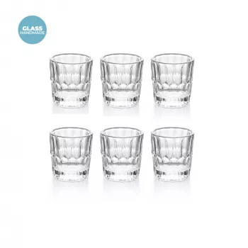 Guzzini Vanity Glass Set of 6 Shot Glasses, Clear (13140500)
