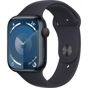 Apple Watch 9 GPS + Cellular 45mm, půlnoc, Sport Band M/L (MRMD3ET/A)