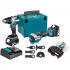 Makita DLX2592JX1 18V LXT bezuhlíková 2dílná sada s příklepovou vrtačkou, rázovým utahovákem, 2x 5,0Ah bateriemi, rychlonabíječkou a kufrem Makpac