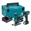 Makita CLX252SAJ 12V max CXT akumulátorová sada s vrtačkou DF333D, rázovým utahovákem TD110D, 2x 2,0Ah akumulátory, nabíječka a kufr Makpac