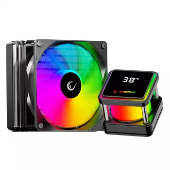 Rampage INFINITE V120 ARGB 120mm kapalinový chladič CPU s teplotním displejem, černý