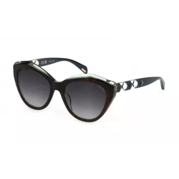 Dámské geometrické sluneční brýle POLICE SPLL35-5507NV havana s hnědými gradientovými skly, 55 mm