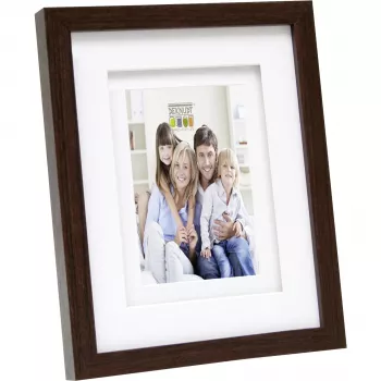 Deknudt S65KQ1 15x20 dřevěný fotorámeček hnědý s dvojitým paspartem