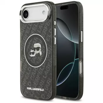 KARL LAGERFELD IML Glitter Karl & Choupette Heads Logo MagSafe kryt pro iPhone Air, černý