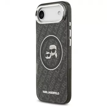KARL LAGERFELD IML Glitter Karl & Choupette Heads Logo MagSafe kryt pro iPhone Air, černý