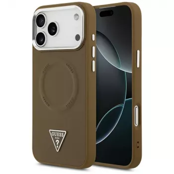 Guess Triangle Logo MagSafe kryt pro iPhone 17 Pro (hnědý)