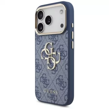 Guess 4G Classic Logo Case for Apple iPhone 18 Pro / 17 Pro, Blue with Gold Accents