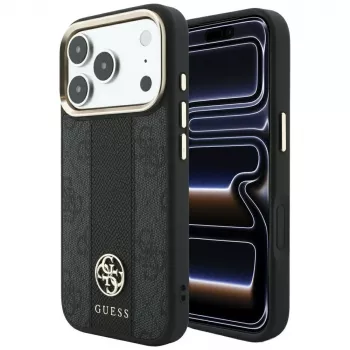 Guess 4G Stripe Round and Classic Logos MagSafe Case for Apple iPhone 18 Pro / 17 Pro - Black