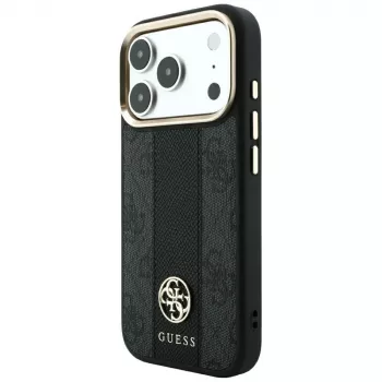 Pouzdro MagSafe Guess 4G Stripe Round and Classic Logos pro iPhone 18 Pro Max / 17 Pro Max - černé