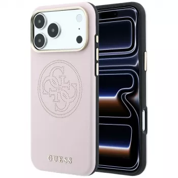 Guess Perforated 4G Gold Logo MagSafe Case for iPhone 18 Pro / 17 Pro - Pink