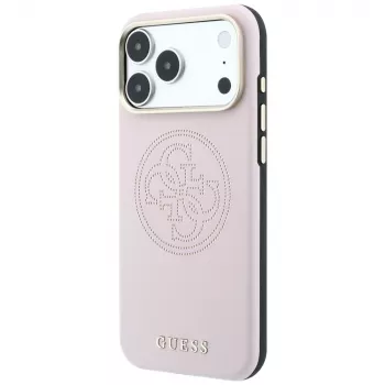 Guess Perforated 4G Gold Logo MagSafe Case for iPhone 18 Pro Max / 17 Pro Max - Pink