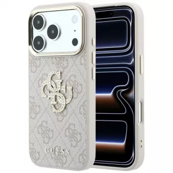 Guess 4G Big Strass Logo kryt pro iPhone 17 Pro / 18 Pro - růžový