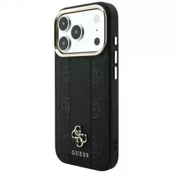 Guess Stripe Peony 4G Logo MagSafe Case for iPhone 18 Pro Max / 17 Pro Max - Black