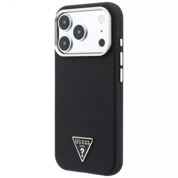 Guess Kevlar Triangle Logo MagSafe Case for iPhone 17 Pro / 18 Pro - Black