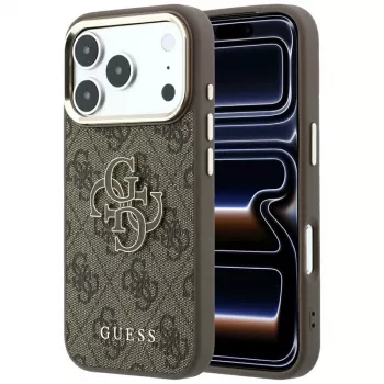 Guess 4G & Big Resin Logo kryt pro iPhone 17 Pro Max / 18 Pro Max - hnědý
