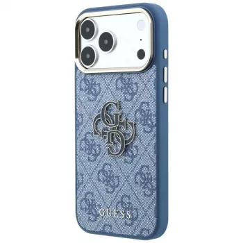 GUESS 4G & Big Resin Logo Case for iPhone 17 Pro Max / 18 Pro Max - Light Blue