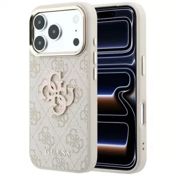 Guess 4G & Big Resin Logo pouzdro pro iPhone 17 Pro Max / 18 Pro Max - růžová