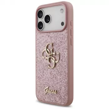 GUESS Fixed Glitter Big 4G Case for iPhone 18 Pro Max / 17 Pro Max - Pink
