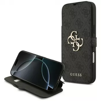Guess Book 4G Metal Logo pouzdro pro iPhone 18 Pro Max / 17 Pro Max, černá